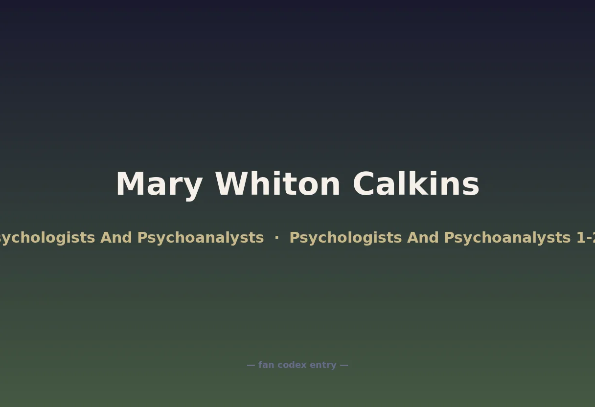 Mary Whiton Calkins